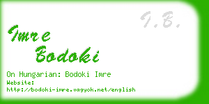 imre bodoki business card